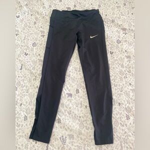 Nike Dri-FIT Black Leggings with Gray Logo